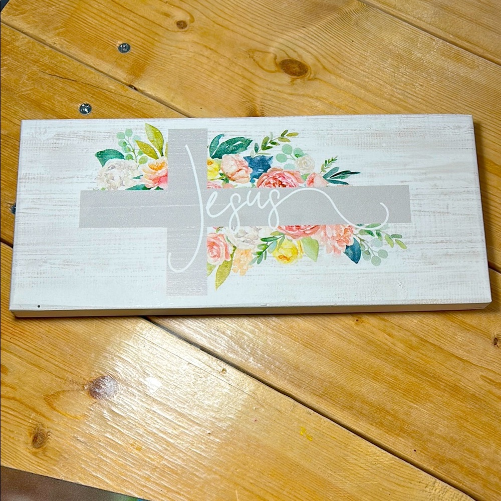 Floral Cross Wall Art Decor